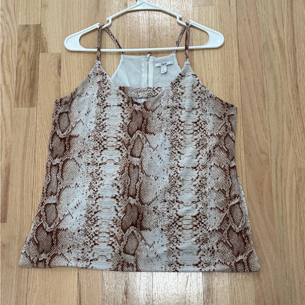 Bar III Brown and Cream Snake Print Camisole